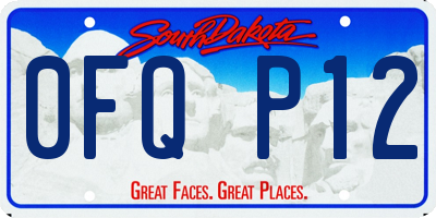 SD license plate 0FQP12