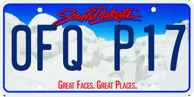 SD license plate 0FQP17