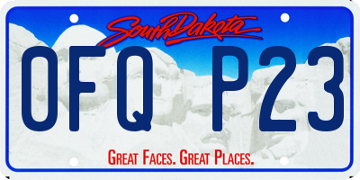 SD license plate 0FQP23