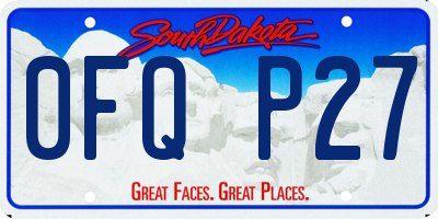 SD license plate 0FQP27