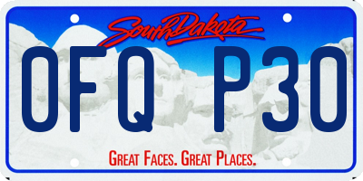SD license plate 0FQP30