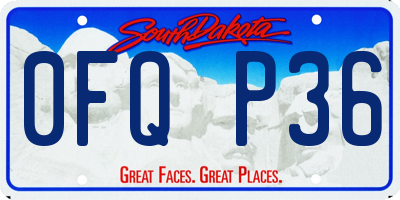 SD license plate 0FQP36