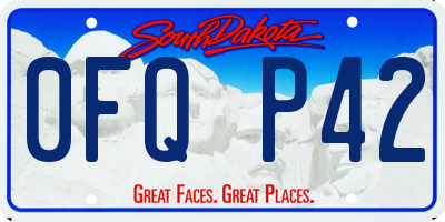 SD license plate 0FQP42