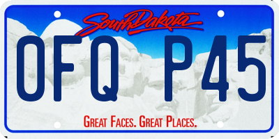SD license plate 0FQP45