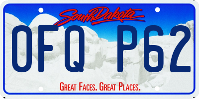 SD license plate 0FQP62