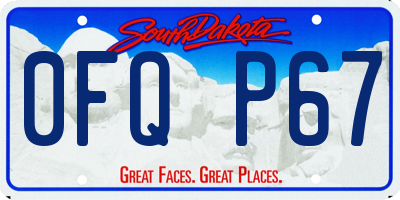 SD license plate 0FQP67