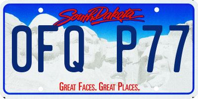 SD license plate 0FQP77