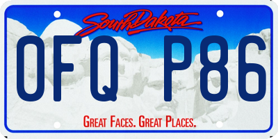 SD license plate 0FQP86