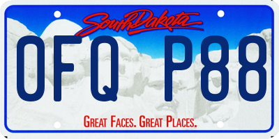 SD license plate 0FQP88