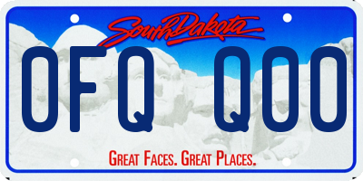 SD license plate 0FQQ00