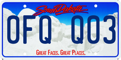 SD license plate 0FQQ03