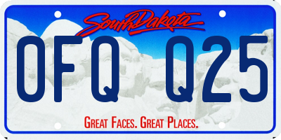 SD license plate 0FQQ25