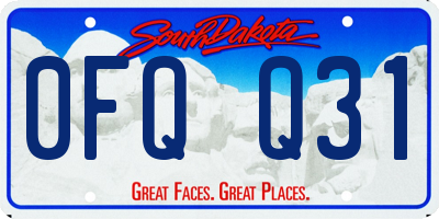 SD license plate 0FQQ31