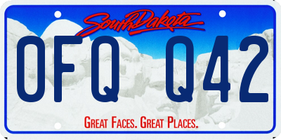 SD license plate 0FQQ42