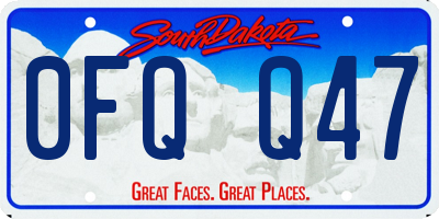 SD license plate 0FQQ47