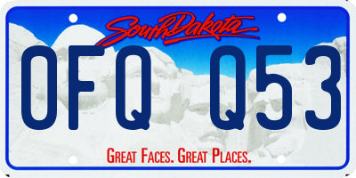 SD license plate 0FQQ53