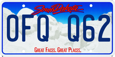 SD license plate 0FQQ62