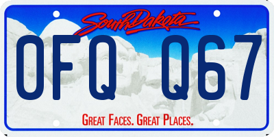 SD license plate 0FQQ67
