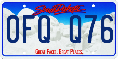 SD license plate 0FQQ76
