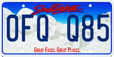 SD license plate 0FQQ85
