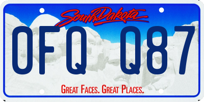 SD license plate 0FQQ87