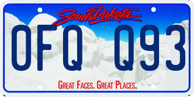 SD license plate 0FQQ93