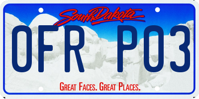 SD license plate 0FRP03