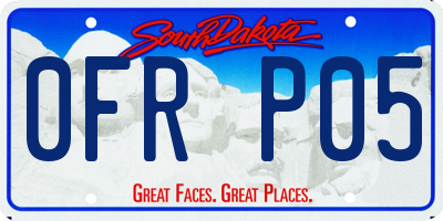 SD license plate 0FRP05