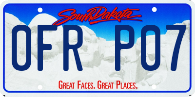 SD license plate 0FRP07