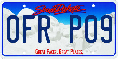 SD license plate 0FRP09