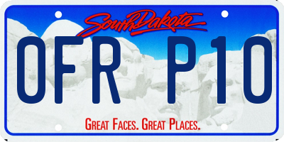 SD license plate 0FRP10