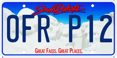 SD license plate 0FRP12