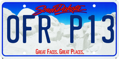 SD license plate 0FRP13