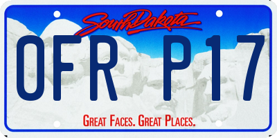 SD license plate 0FRP17