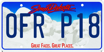 SD license plate 0FRP18