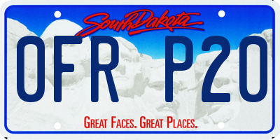 SD license plate 0FRP20