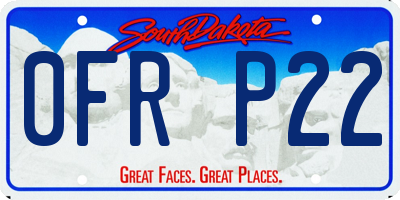 SD license plate 0FRP22