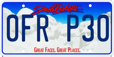 SD license plate 0FRP30
