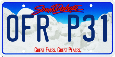SD license plate 0FRP31