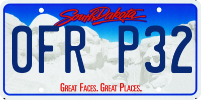 SD license plate 0FRP32