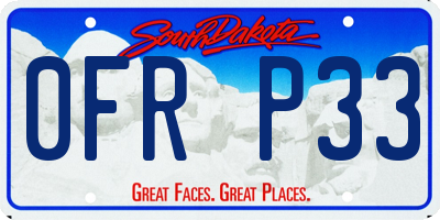 SD license plate 0FRP33