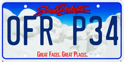 SD license plate 0FRP34