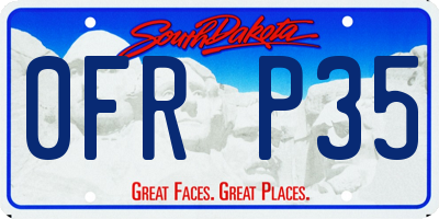 SD license plate 0FRP35