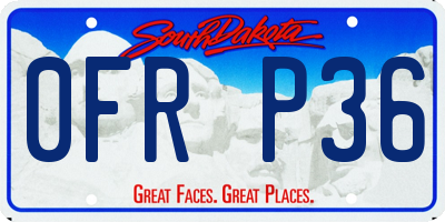 SD license plate 0FRP36