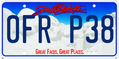 SD license plate 0FRP38