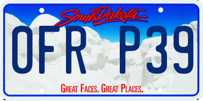 SD license plate 0FRP39