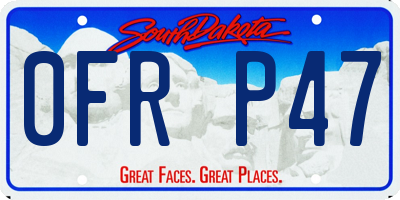 SD license plate 0FRP47