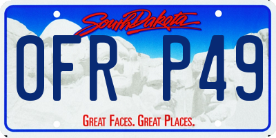 SD license plate 0FRP49