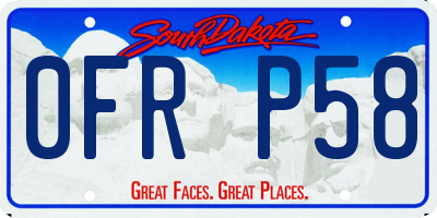 SD license plate 0FRP58