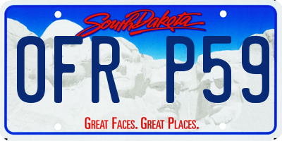 SD license plate 0FRP59
